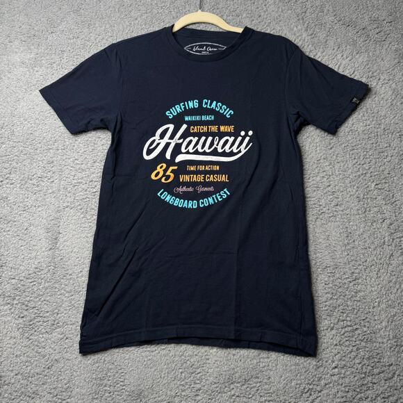 Vintage Surfing Classic Shirt Mens Small Blue Catch the Wave Hawaii Short Sleeve - Picture 1 of 6